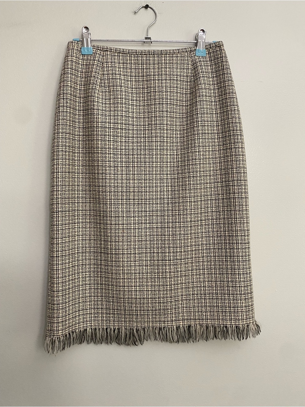 Lafayette 148 Wool Midi Skirt Black White - 2